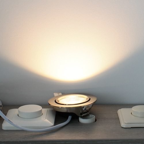 LED spot kantelbaar 5Watt rond NIKKEL dimbaar-8
