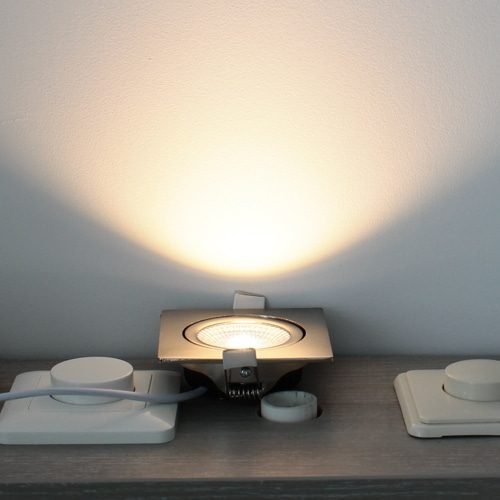 LED spot kantelbaar 5Watt vierkant NIKKEL dimbaar-8
