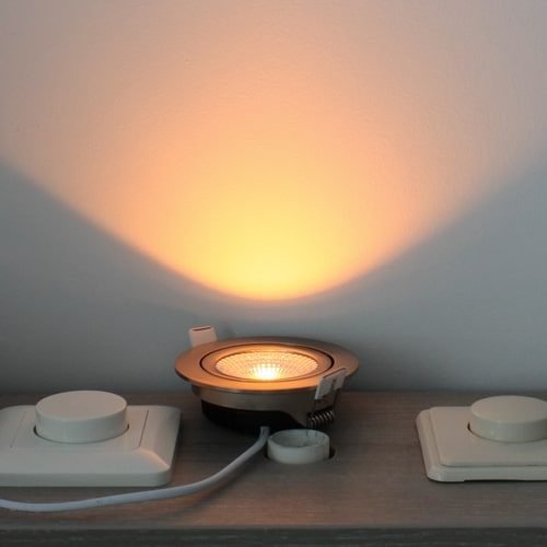LED spot kantelbaar 7Watt rond NIKKEL dimbaar-4