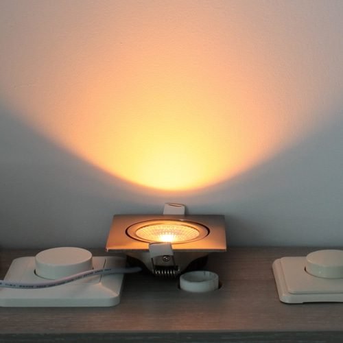 LED spot kantelbaar 7Watt vierkant NIKKEL dimbaar-4
