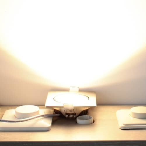 LED spot kantelbaar 7Watt vierkant NIKKEL dimbaar-6