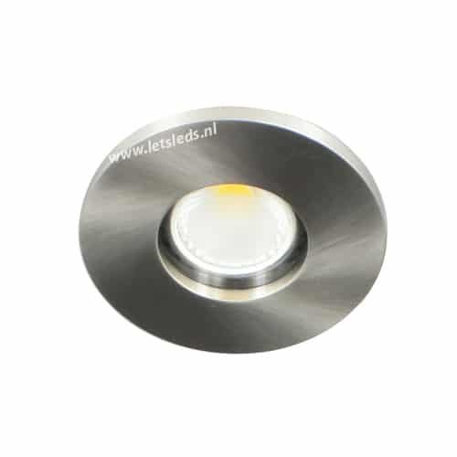 LED spot GU10 COB 3Watt rond NIKKEL IP65 dimbaar-5