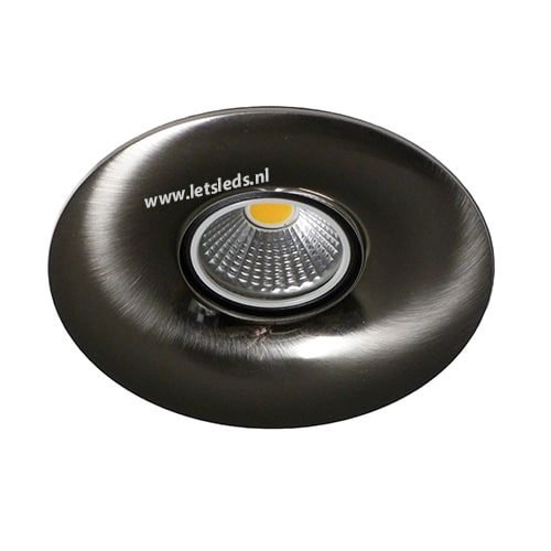 LED spot GU10 COB 3Watt rond NIKKEL dimbaar