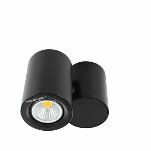 LED opbouwspot 3Watt draaibaar rond ZWART dimbaar01
