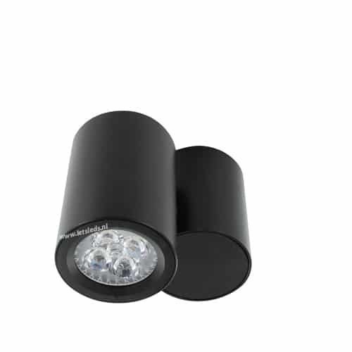 LED opbouwspot 4Watt draaibaar rond ZWART dimbaar01