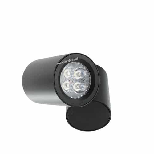LED opbouwspot 4Watt draaibaar rond ZWART dimbaar02
