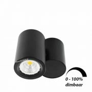 LED opbouwspot 6Watt draaibaar rond ZWART dimbaar01