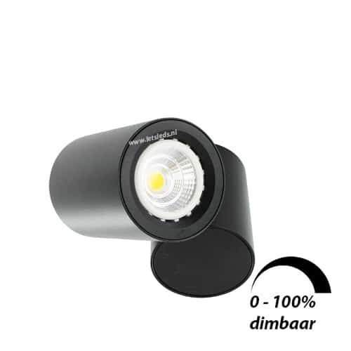 LED opbouwspot 6Watt draaibaar rond ZWART dimbaar02