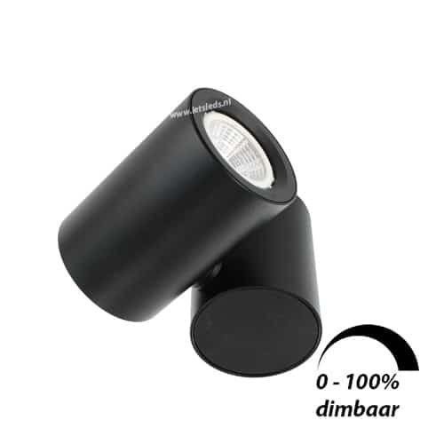 LED opbouwspot 6Watt draaibaar rond ZWART dimbaar03