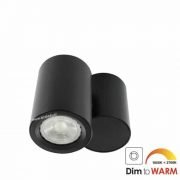 LED opbouwspot 7Watt draaibaar rond ZWART dimbaar01
