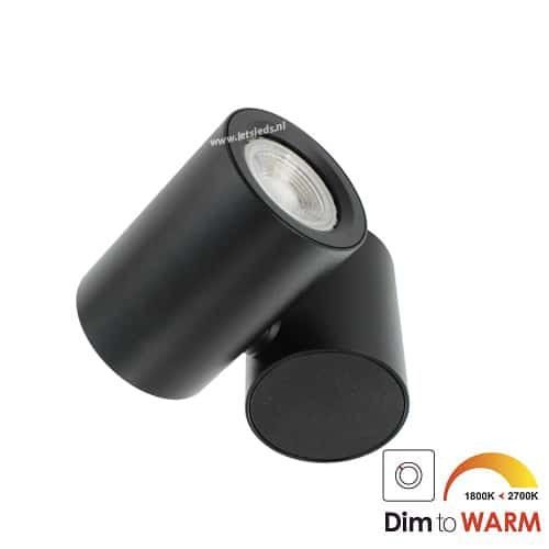 LED opbouwspot 7Watt draaibaar rond ZWART dimbaar03