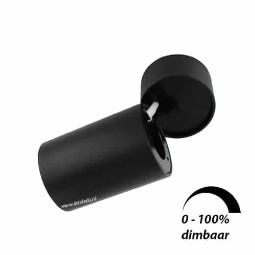 LED opbouwspot Malta 3Watt rond kantelbaar ZWART dimbaar-6