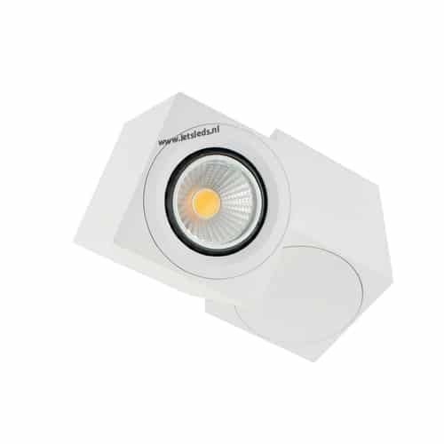 LED opbouwspot Malta 3Watt vierkant draaibaar WIT dimbaar-2