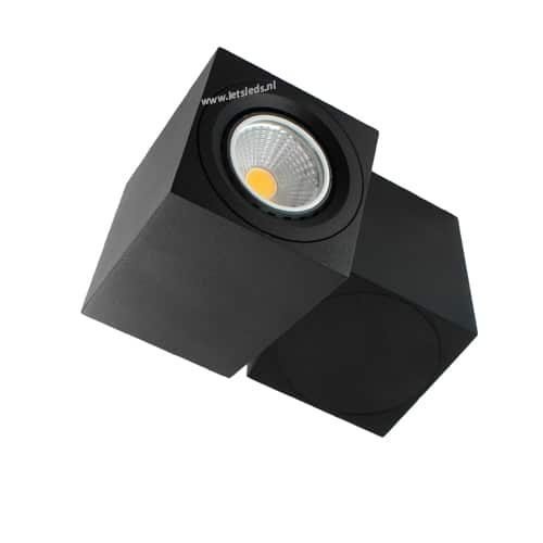 LED opbouwspot Malta 3Watt vierkant draaibaar ZWART dimbaar-2