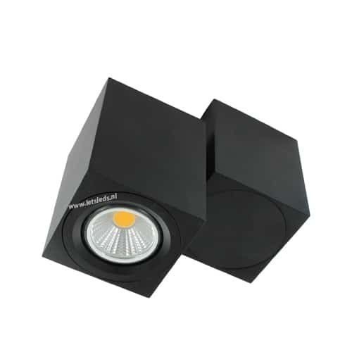 LED opbouwspot Malta 3Watt vierkant draaibaar ZWART dimbaar