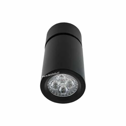 LED opbouwspot Malta 4Watt rond kantelbaar ZWART dimbaar-1