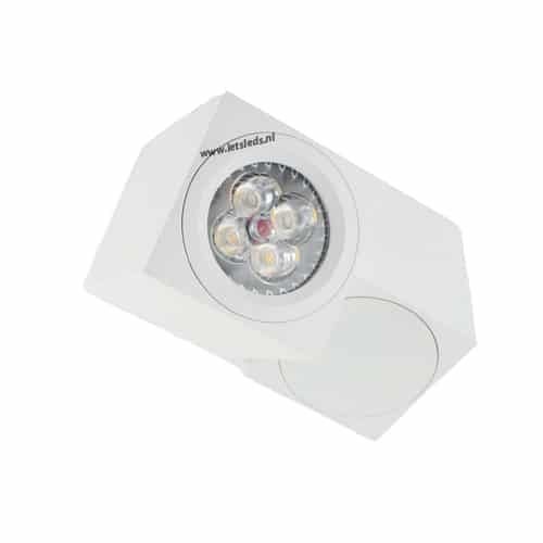 LED opbouwspot Malta 4Watt vierkant draaibaar WIT dimbaar-2