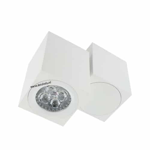 LED opbouwspot Malta 4Watt vierkant draaibaar WIT dimbaar