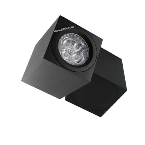 LED opbouwspot Malta 4Watt vierkant draaibaar ZWART dimbaar-2
