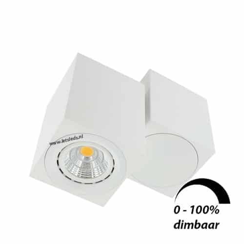 LED opbouwspot Malta 6Watt vierkant draaibaar WIT dimbaar-4
