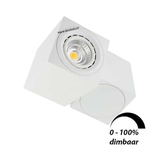 LED opbouwspot Malta 6Watt vierkant draaibaar WIT dimbaar-5
