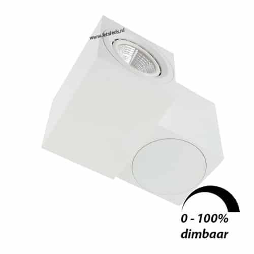 LED opbouwspot Malta 6Watt vierkant draaibaar WIT dimbaar-6