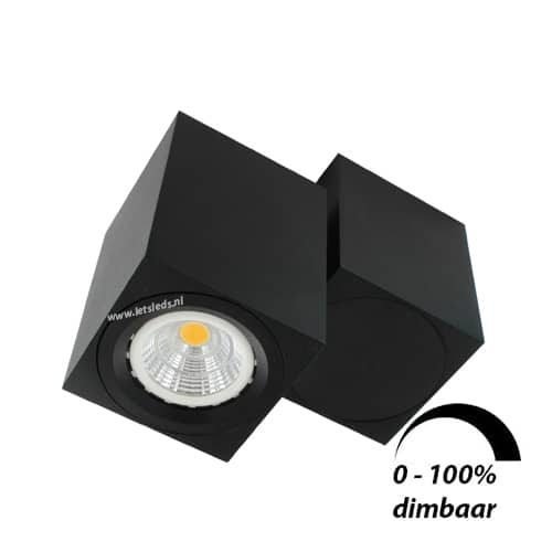 LED opbouwspot Malta 6Watt vierkant draaibaar ZWART dimbaar-4