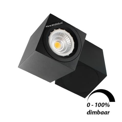LED opbouwspot Malta 6Watt vierkant draaibaar ZWART dimbaar-5