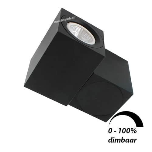 LED opbouwspot Malta 6Watt vierkant draaibaar ZWART dimbaar-6