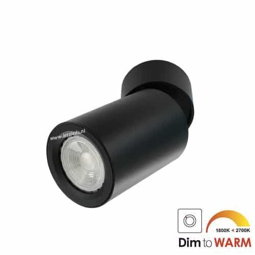 LED opbouwspot Malta 7Watt rond kantelbaar ZWART dimbaar-5