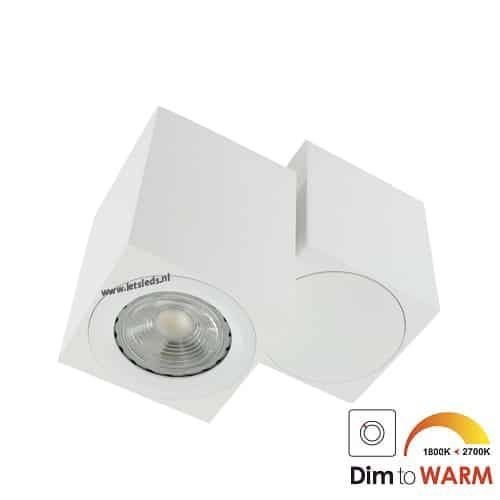 LED opbouwspot Malta 7Watt vierkant draaibaar WIT dimbaar-4