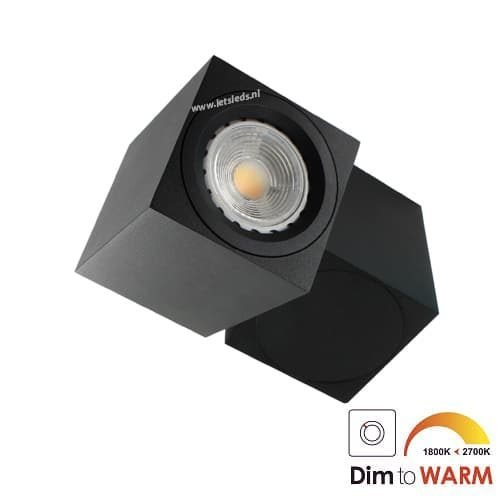 LED opbouwspot Malta 7Watt vierkant draaibaar ZWART dimbaar-5