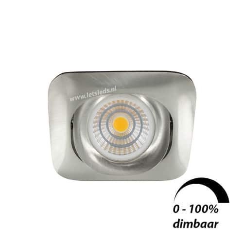 LED spot GU10 6Watt COB vierkant NIKKEL dimbaar-5