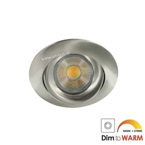 LED spot GU10 7Watt COB rond NIKKEL dimbaar-5