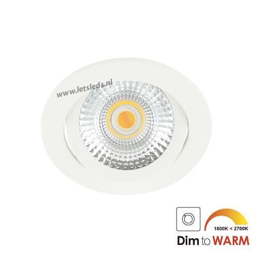 LED spot kantelbaar 7Watt rond WIT dimbaar-2