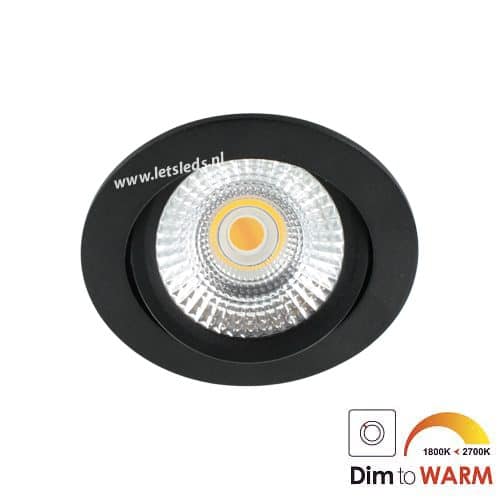 LED spot kantelbaar 7Watt rond ZWART dimbaar-2
