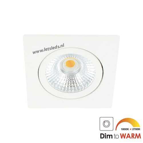 LED spot kantelbaar 7Watt vierkant WIT dimbaar-1