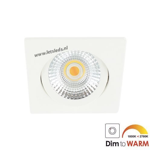 LED spot kantelbaar 7Watt vierkant WIT dimbaar-2