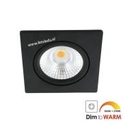 LED spot kantelbaar 7Watt vierkant ZWART dimbaar-1