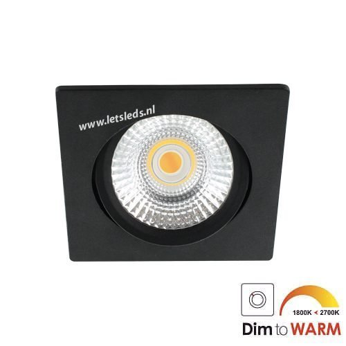 LED spot kantelbaar 7Watt vierkant ZWART dimbaar-2