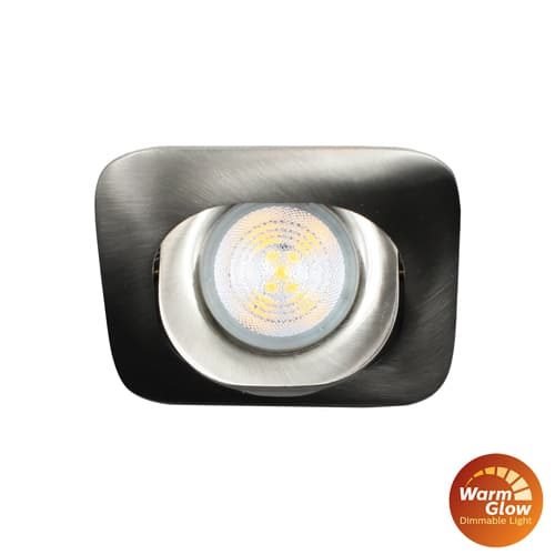 Philips LED spot GU10 4Watt vierkant NIKKEL dimbaar Warm Glow-2