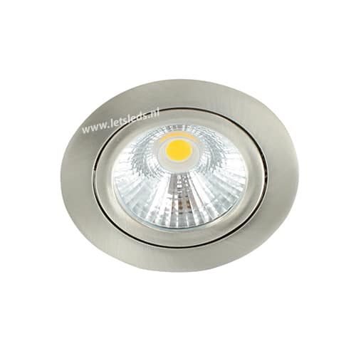 LED spot kantelbaar 5Watt rond NIKKEL dimbaar helder-1
