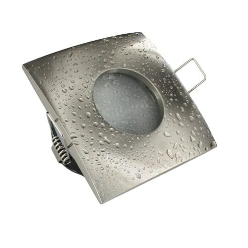 LED lamp armatuur vierkant nikkel IP65 waterdicht