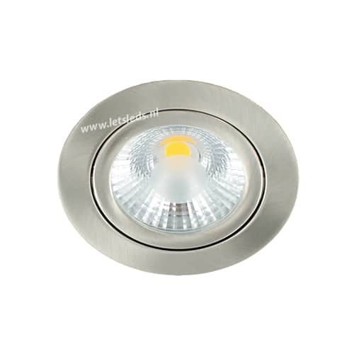 LED spot kantelbaar 5Watt rond NIKKEL dimbaar-D1-1