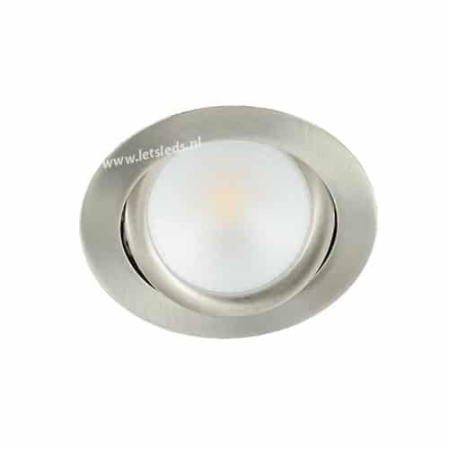 LED spot kantelbaar 5Watt rond NIKKEL dimbaar-D2-2