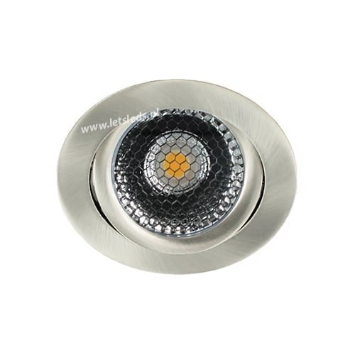 LED spot kantelbaar 5Watt rond NIKKEL dimbaar-D5-2