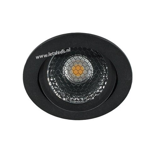 LED spot kantelbaar 5Watt rond ZWART dimbaar-D5-2