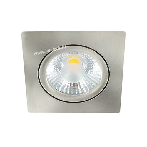 LED spot kantelbaar 5Watt vierkant NIKKEL dimbaar-D1-1