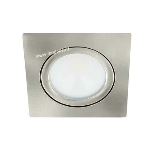 LED spot kantelbaar 5Watt vierkant NIKKEL dimbaar-D2-1
