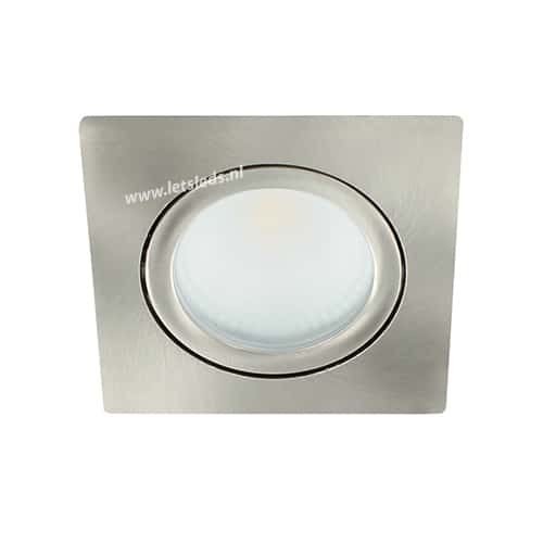 LED spot kantelbaar 5Watt vierkant NIKKEL dimbaar-D2-10